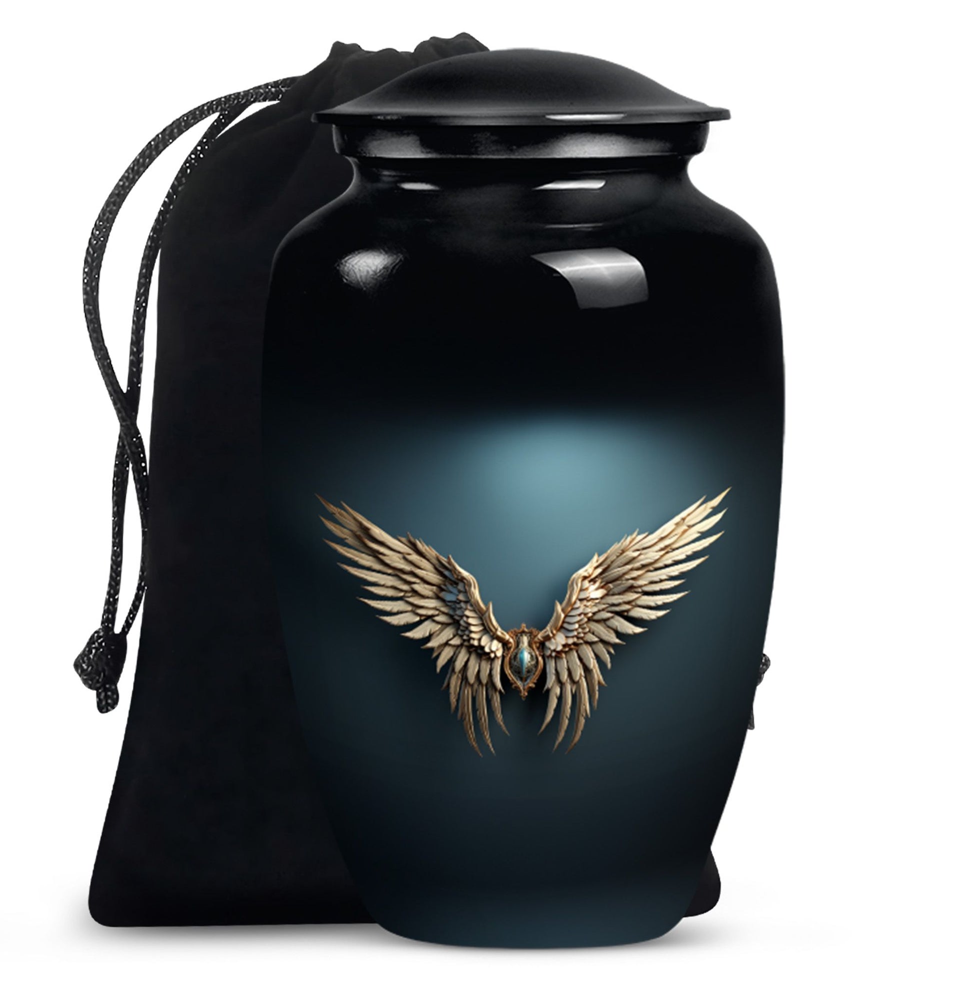 Wings Blue Theme Large Urn 10 Inch