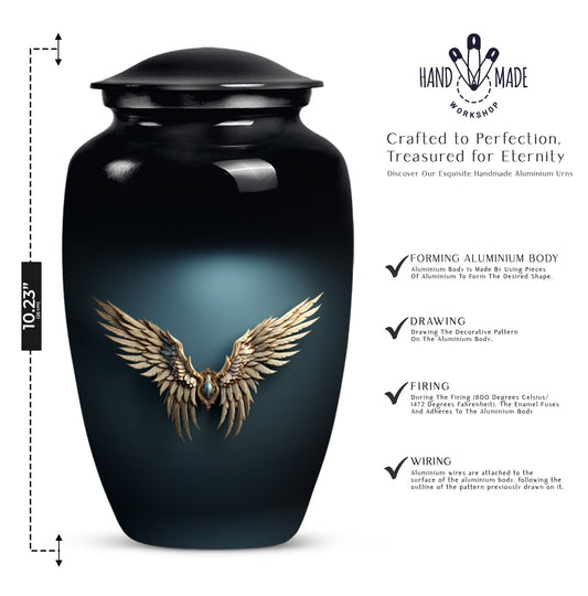10-inch wings blue urn 