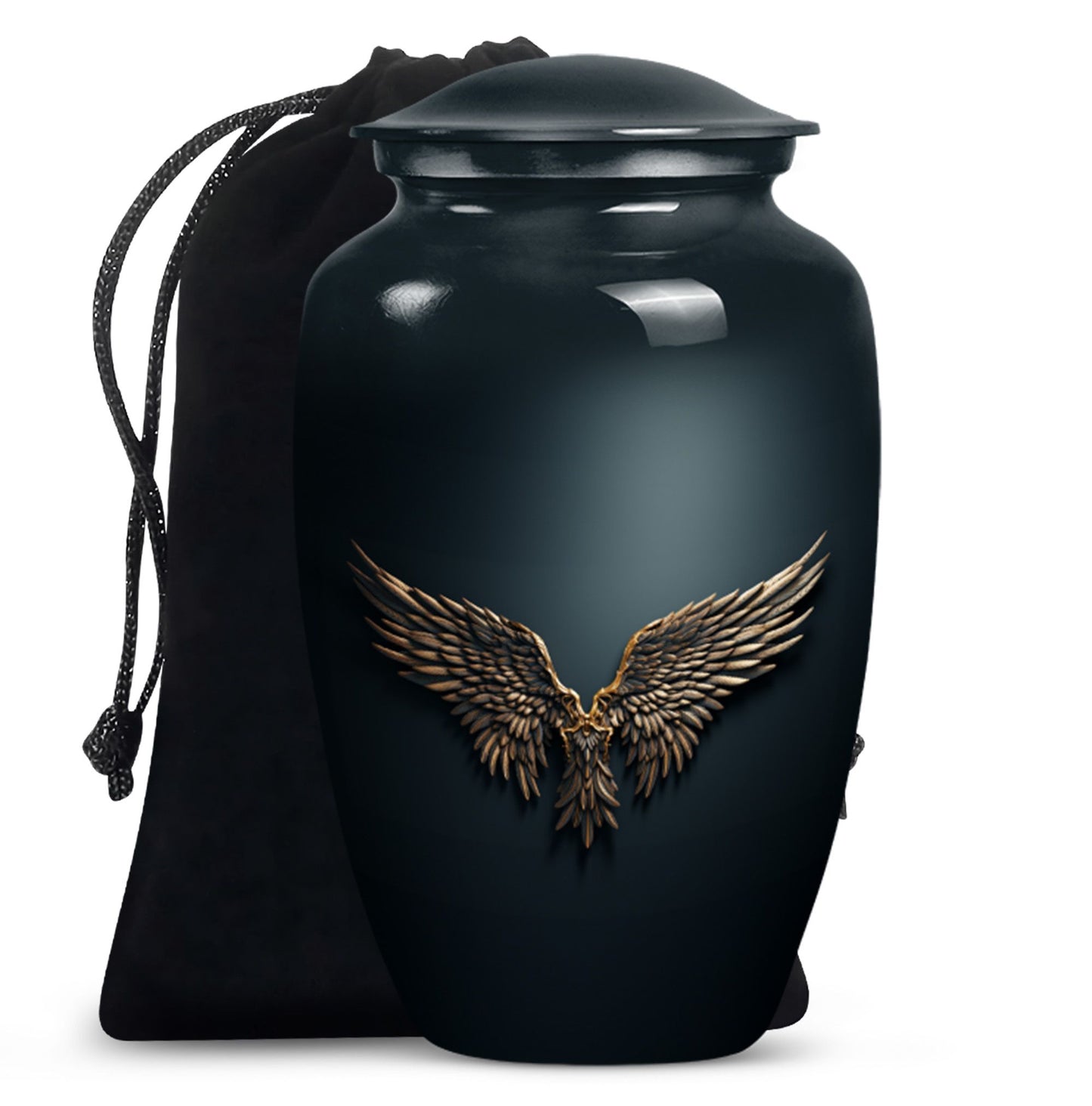 10-inch classic, wings blue urn with butterfly theme.