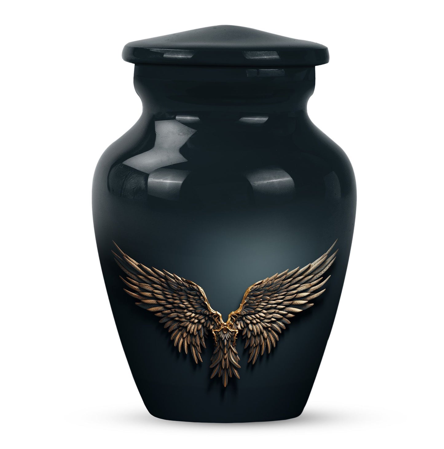 10-inch classic, wings blue urn with butterfly theme.