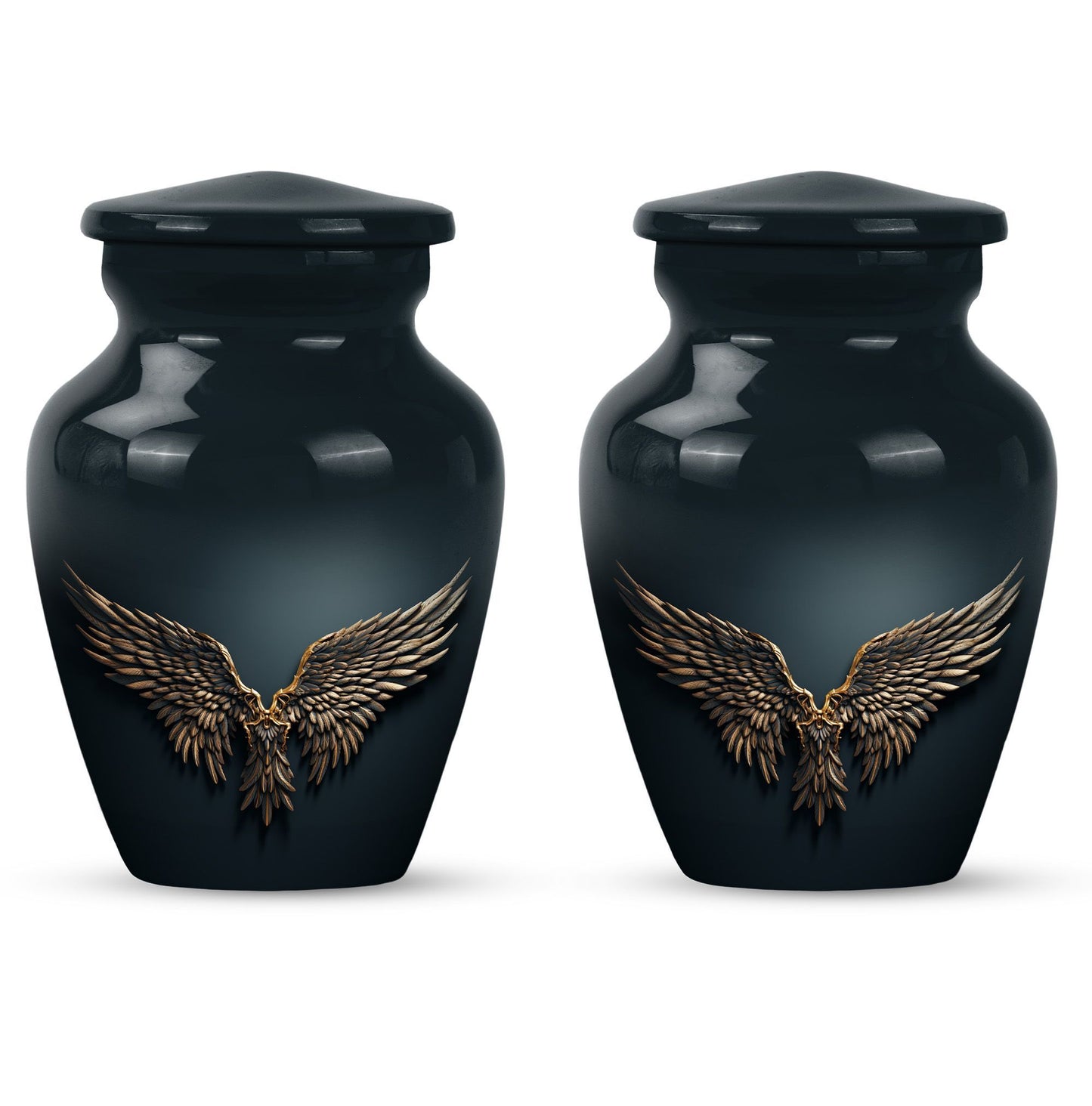 10-inch classic, wings blue urn with butterfly theme.