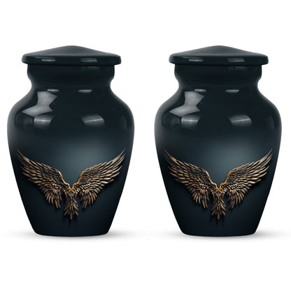 10-inch classic, wings blue urn with butterfly theme.