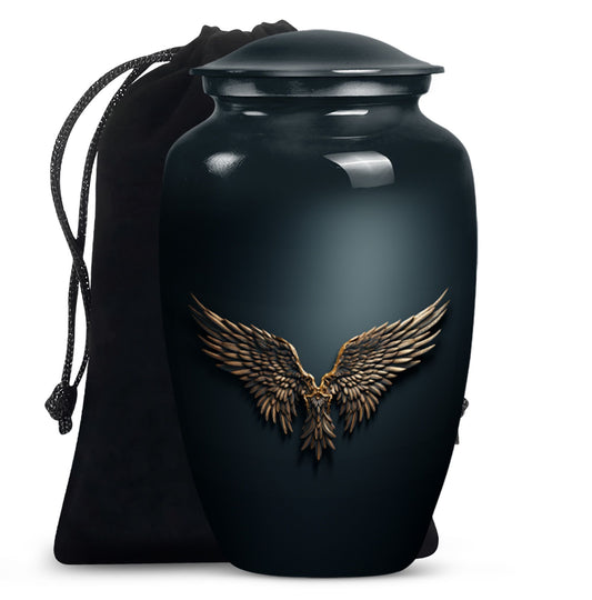 Wings Blue Theme Large Urn 10 Inch