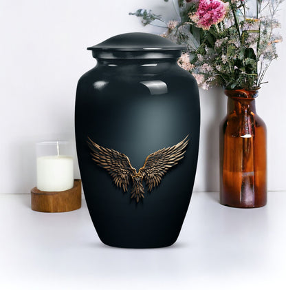 10-inch classic, wings blue urn with butterfly theme.