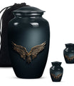 Wings Blue Theme Large Urn With 2 Keepsake Urn