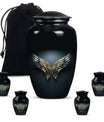 Blue wings urn for human ashes with butterfly 