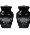 Blue wings urn for human ashes with butterfly 