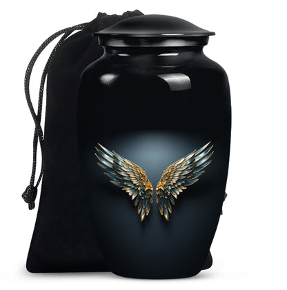 Wings Blue Theme Large Urn 10 Inch