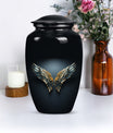 Blue wings urn for human ashes with butterfly 