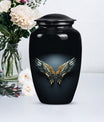 Blue wings urn for human ashes with butterfly 