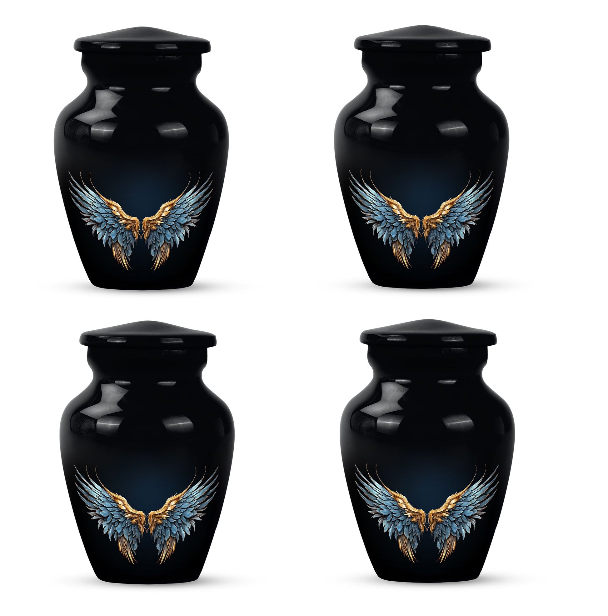 Wings Blue Theme 3 Inch Keepsake Pack of 4