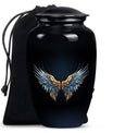 Wings Blue Theme Large Urn 10 Inch