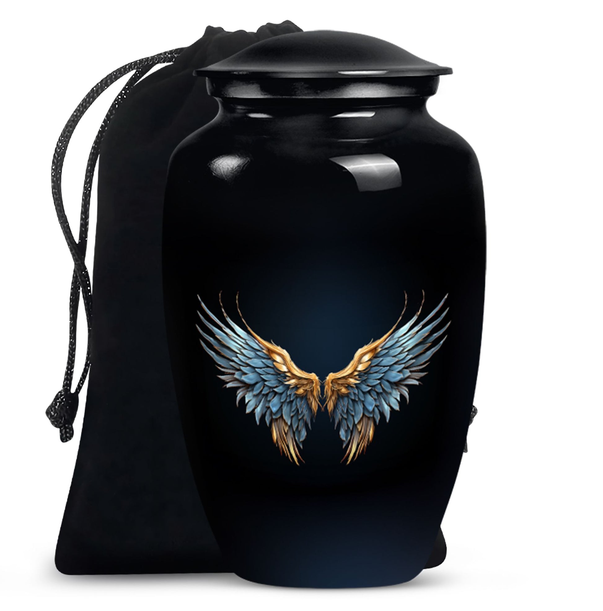 Wings Blue Theme Large Urn 10 Inch