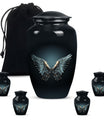 Wings Blue Theme Large Urn With 4 Keepsake Urn