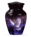 Classic 10 Inch white dove on purple Urn for adult ashes
