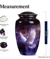 Classic 10 Inch white dove on purple Urn for adult ashes