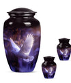 Classic 10 Inch white dove on purple Urn for adult ashes