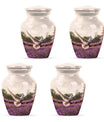 White Dove On Purple Theme 3 Inch Keepsake Pack of 4