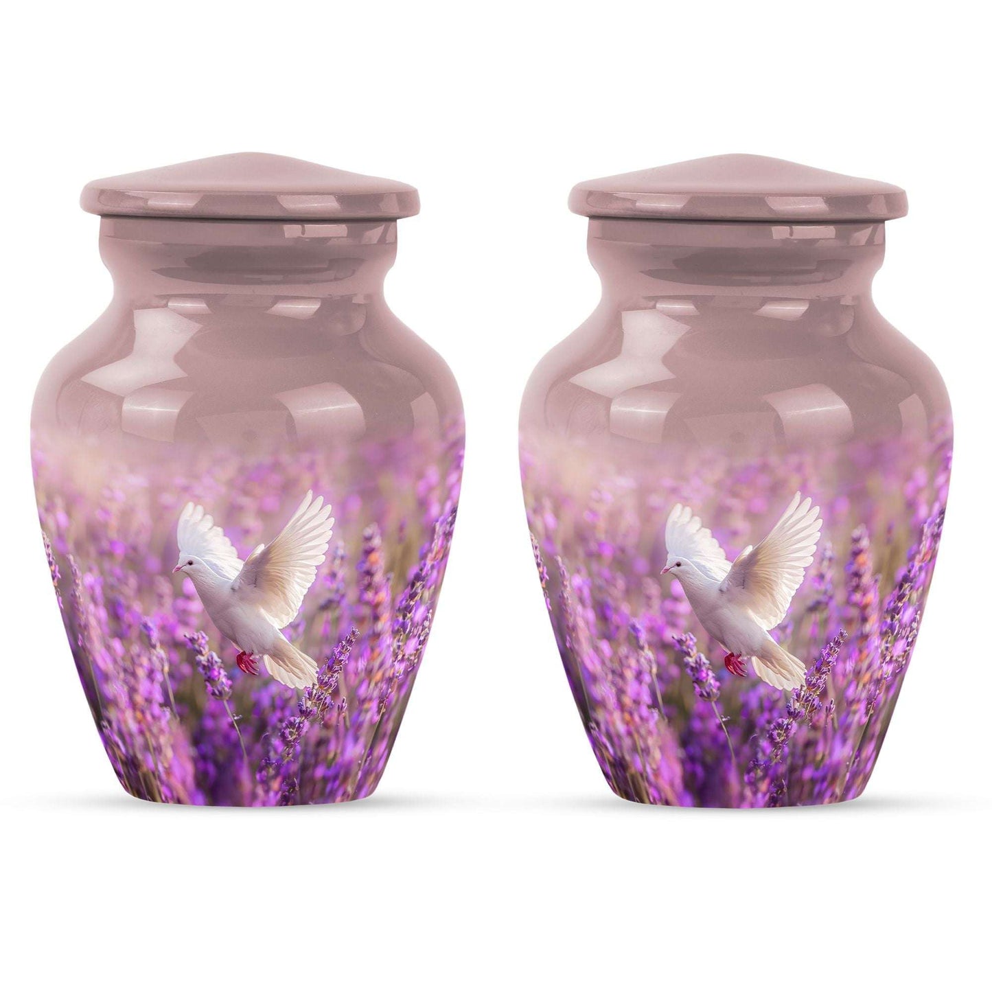 White Dove On Purple Theme 3 Inch Keepsake Pack of 2