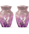 Classic 10-inch purple urn with a white dove design,