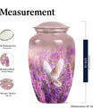 Classic 10-inch purple urn with a white dove design,