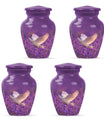 White Dove On Purple Theme 3 Inch Keepsake Pack of 4