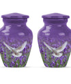 White Dove On Purple Theme 3 Inch Keepsake Pack of 2