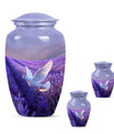 White Dove On Purple Theme Large Urn With 2 Keepsake Urn