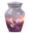 White Dove On Purple Theme 3 Inch Keepsake