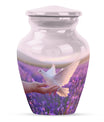 White Dove On Purple Theme 3 Inch Keepsake