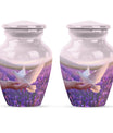 White Dove On Purple Theme 3 Inch Keepsake Pack of 2