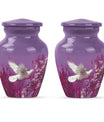 White Dove On Purple Theme 3 Inch Keepsake Pack of 2