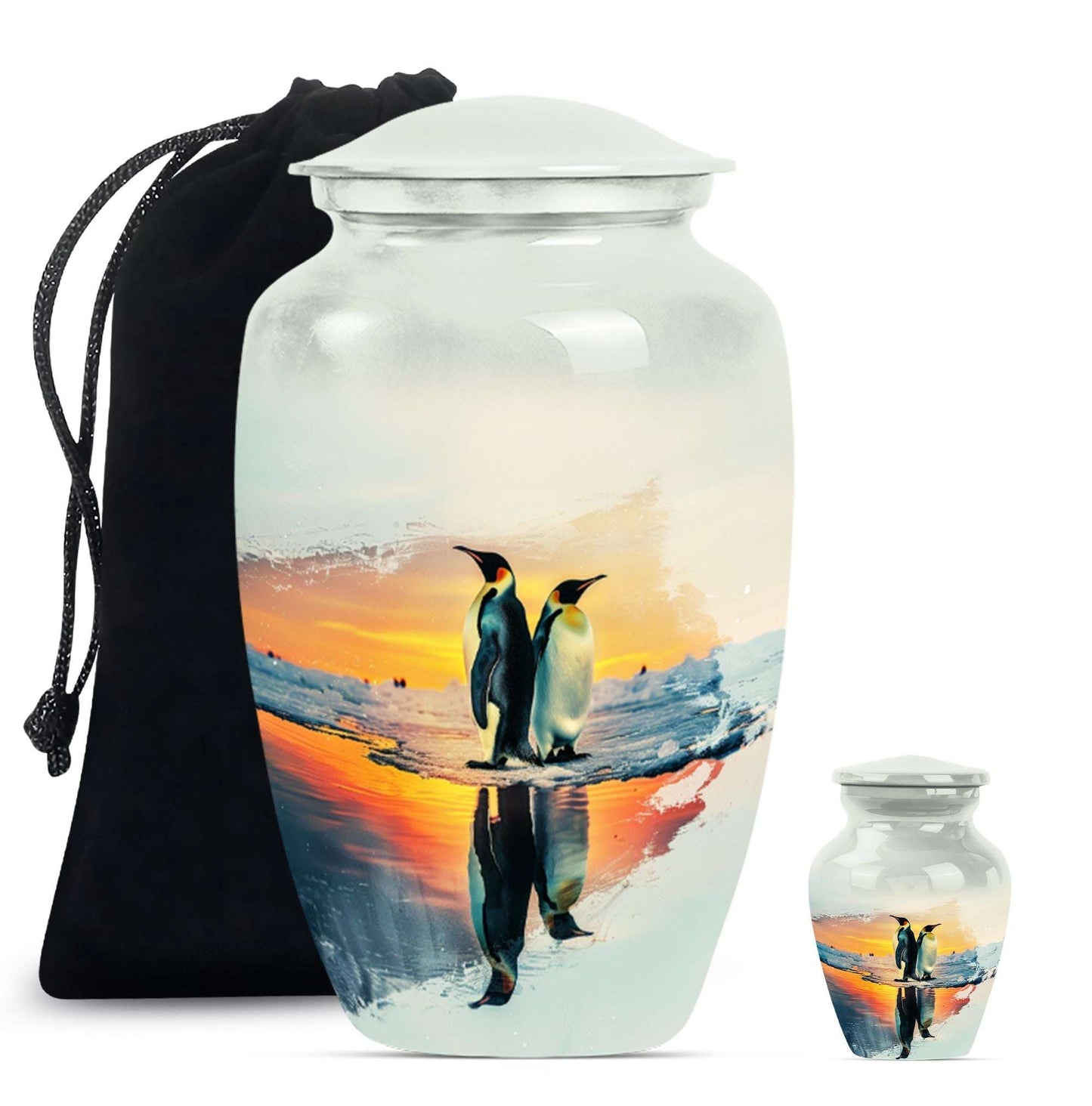 Penguin Theme Large Urn With 1 Keepsake Urn