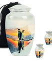 aluminium Penguin Urn with butterfly design for adult ashes