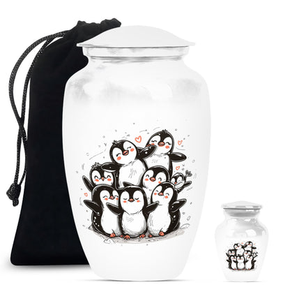 Penguin Theme Large Urn With 1 Keepsake Urn