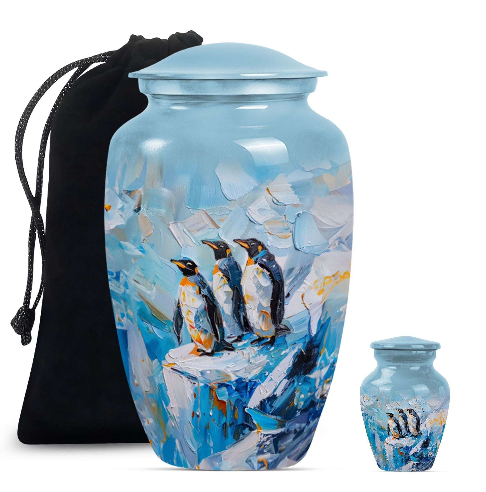 Penguin Theme Large Urn With 1 Keepsake Urn