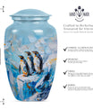 uneral cremation urn with butterfly theme