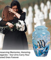 uneral cremation urn with butterfly theme