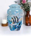 uneral cremation urn with butterfly theme