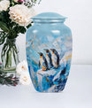 uneral cremation urn with butterfly theme