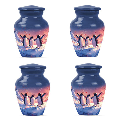 10-inch Penguin Urn with butterfly theme.