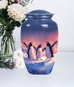 10-inch Penguin Urn with butterfly theme.