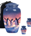 10-inch Penguin Urn with butterfly theme.