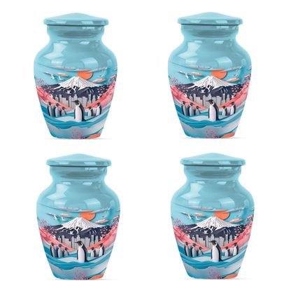 classic Penguin Urn, Butterfly-theme large cremation urn