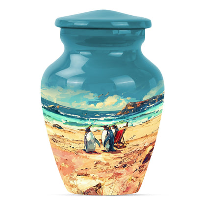 10 inch Butterfly-themed Penguin Dad Cremation Urn,