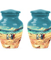 10 inch Butterfly-themed Penguin Dad Cremation Urn,