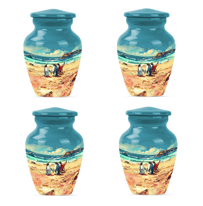 10 inch Butterfly-themed Penguin Dad Cremation Urn,