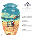 10 inch Butterfly-themed Penguin Dad Cremation Urn,