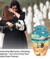 10 inch Butterfly-themed Penguin Dad Cremation Urn,