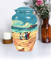 10 inch Butterfly-themed Penguin Dad Cremation Urn,